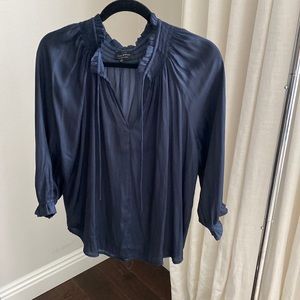 Lucky Brand Navy Blue Blouse Size M